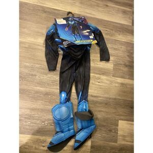 Blue Beetle Halloween Costume DC Rubies Boys Padded Jumpsuit Mask Sz Small 6